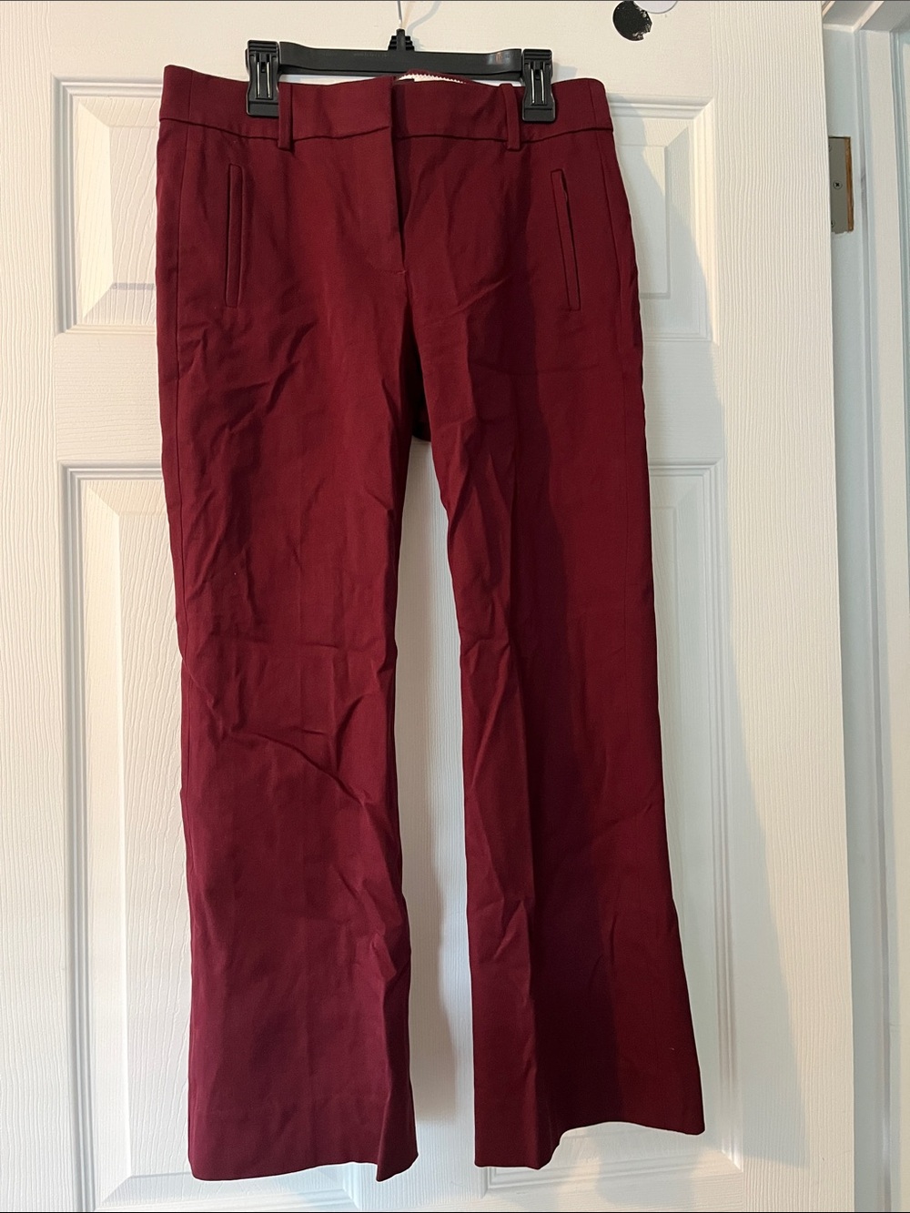 J. Crew Women's Tailored Ponte Flared Ankle Pants - Burgundy